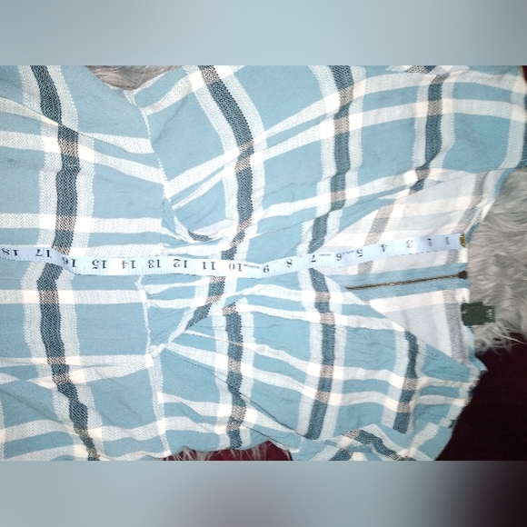 Wild Fable Wrap Front Blue Plaid Jumpsuit, Size M - Picture 12 of 14